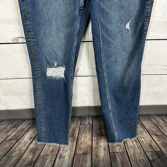 Judy Blue Jeans Womens 28 Blue Boyfriend Midrise Distressed Stretch - Picture 3 of 16